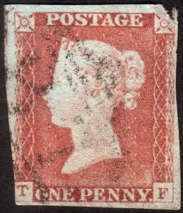 1846, Great-Britain, 1p, Penny Red, Used, Sc 3, Plate 16