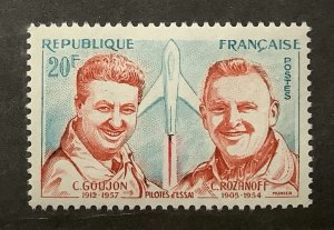 France 1959 Scott 925 MNH - 20fr,   Goujon and Rozanoff , Pilotes d'essai