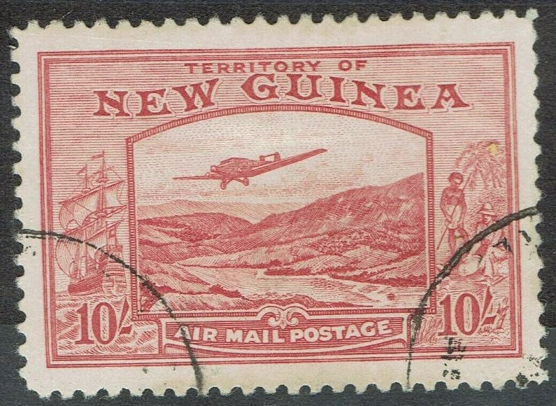 NEW GUINEA 1939 BULOLO AIRMAIL 10/- USED 