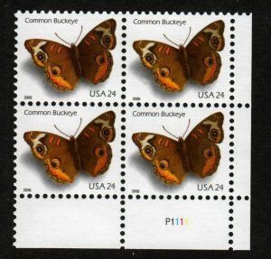 SCOTT  4000  BUTTERFLY  24¢  PLATE BLOCK  MNH  SHERWOOD STAMP