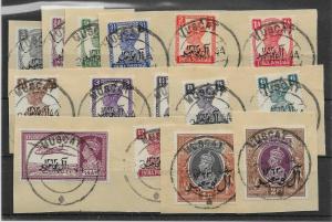 MUSCAT SG1/15 1944 DEFINITIVE SET USED ON PIECE