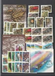 SPIDERS REPTILES MILITARY JET Stamps / Used / Thematic / Topical Lot 17638-