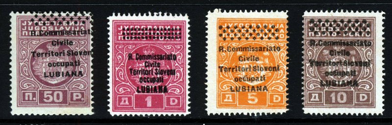 YUGOSLAVIA LUBIANA SLOVENIA 1941 Italian Occ.Postage Dues SG D40 to SG D44 MINT