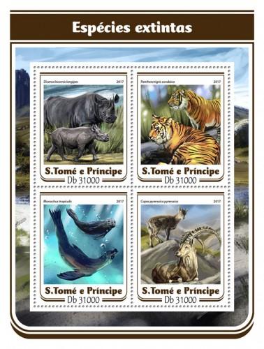 SAO TOME - 2017 - Extinct Species - Perf 4v Sheet - MNH