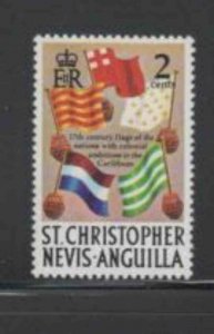 ST. KITTS- NEVIS #208 1970 2c FLAGS MINT VF NH O.G