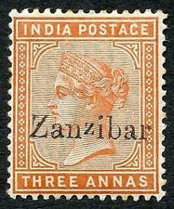 Zanzibar SG10 3a brown-orange Small second Z M/M (tone spots)