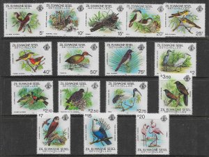 SEYCHELLES-Z.E.S. SG53/68 1983 BIRDS DEFINITIVE SET MNH