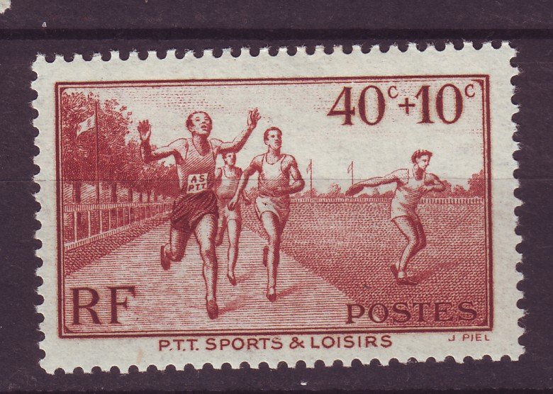 J24642 JLstamps 1937 france part of set mh #b61 sports