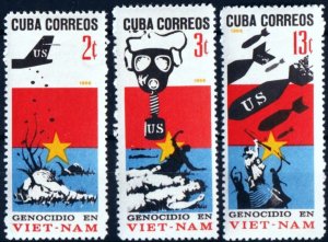 CUBA Sc# 1163-1165  VIETNAM WAR Ho Chi Minh  CPL SET OF 3   1966  MNH