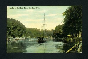 Picture Post Card of Yachts on the Rocky River, Cleveland, Ohio dated 4-25-1913