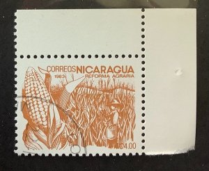 Nicaragua 1983 Scott 1300 CTO -  4 C$,  Agrarian Reform,  Corn, Maize, Zea mays