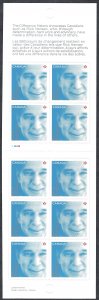 Canada #2551a P Rick Hansen (2012). Booklet of 10 stamps. MNH