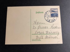Germany Hindenburg Zeppelin Airmail Postcard Cover Unknown Origin and Address