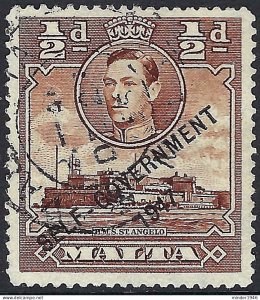 MALTA 1948 KGVI ½d Brown SG234 Used