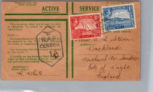 1941 British  Aden RAF Censored Air mail Cover To Isle of Wight England