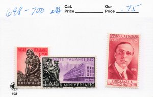 ITALY   698-700    MNH