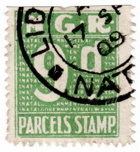 (I.B) Natal Government Railways : Parcel Stamp 9d