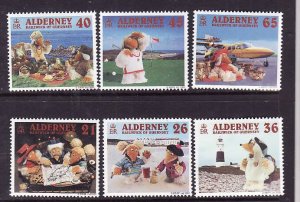 Alderney-Sc#148-53-unused NH set-Wombles on vacation-2000-