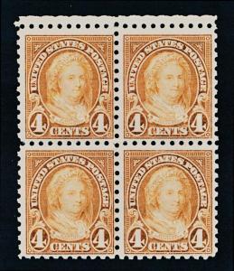 UNITED STATES 585 MINT NH F-VF BLOCK OF 4