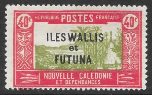 Wallis and Futuna Islands Scott 54 MH, 40c bright red and olive issue of 1930