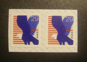 Scott 2598b, 29 cent Eagle coil pair, Type A backing, MNH Coil Beauty