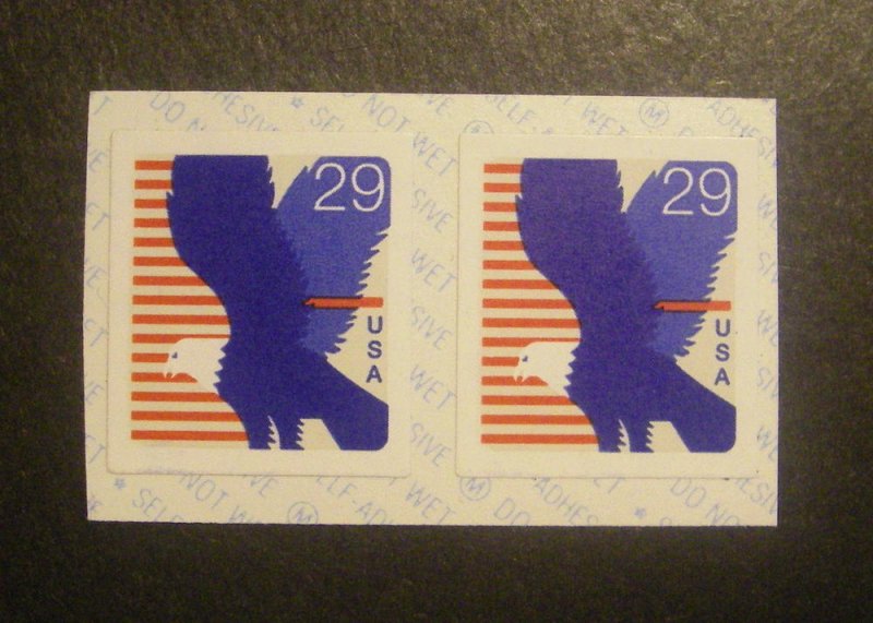 Scott 2598b, 29 cent Eagle coil pair, Type A backing, MNH Coil Beauty