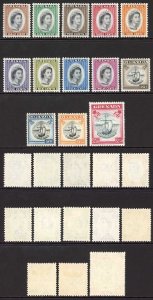 Grenada SG192/204 Set of 13 U/M (50c and 1.50c M/M) Cat 65 pounds