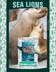 SOLOMON ISLANDS 2016 SHEET SEA LIONS MARINE LIFE slm16118b