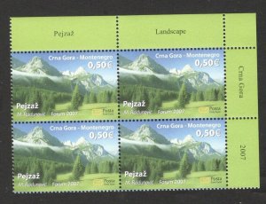 MONTENEGRO - MNH BLOCK OF 4 STAMPS - LANDSCAPE, NATURE  - 2007.