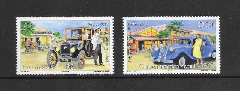 FRENCH POLYNESIA #1113-14 VINTAGE CARS   MNH