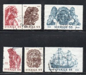 Sweden Sc 825-830 1969 Warwhip Wasa stamp set used