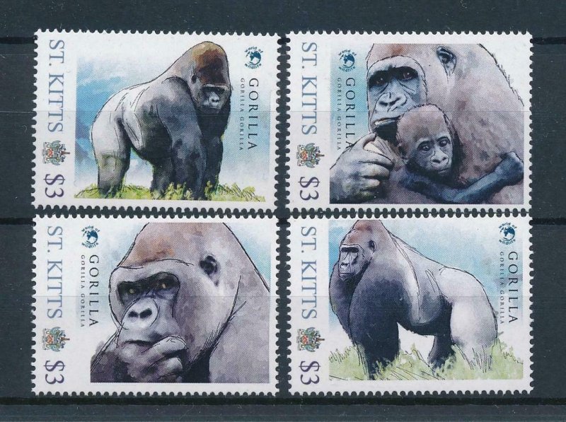 [107534] St. Kitts 2011 Wild life Gorilla  MNH