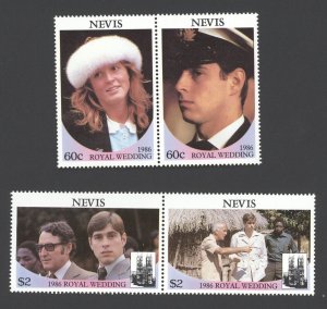 1986 Nevis Scott #498-99 Royal Wedding Prince Andrew & Sarah Ferguson MNH