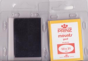 Prinz Black Stamp Mounts gard 50/31 40 Pieces