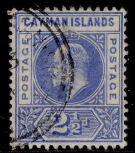 CAYMAN ISLANDS EDVII SG5, 2½d bright blue, FINE USED. Cat £21.