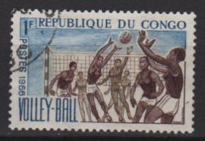 Congo, People's Republic 1966 Scott 143 used,1fr Volley ball