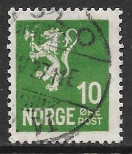 Norway 115: 10o Lion Rampant, used, F-VF