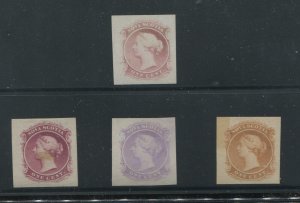 Nova Scotia 1860 1 cent 4 Trial Colour Proofs