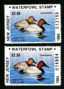 US Duck New Jersey Stamps # 1+2 XF OG NH Scott Value $85.00