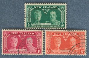 NEW ZEALAND Sc 199-201 USED - 1935 King George V Silver Jubilee - Complete Set