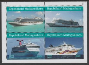 MADAGASCAR - 2020 - Cruise Ships - Perf 4v Sheet - MNH - Private Issue