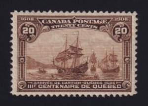 Canada Sc #103 (1908) 20c brown Quebec Tercentenary Mint VF NH MNH