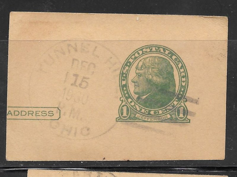 Just Fun Cover UX27 Lot (my1226) Tunnel Hill OHIO. D P O. DEC/15/1930 Cut Corner