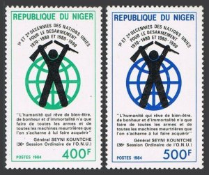 Niger 667A-667B, MNH. Michel 906-907. UN Disarmament Campaign, 20th Ann. 1984.