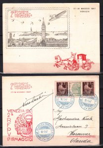 ITALY STAMPS. 1947 POSTCARD