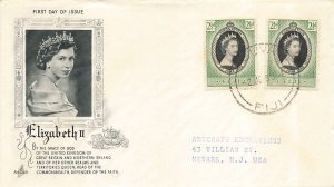 FIJI QUEEN ELIZABETH II CORONATION 1953 FDC - Artcraft