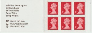 Great Britain Scott# MH426a SG# U3028 2013 QE2 VF MNH Booklet Pane