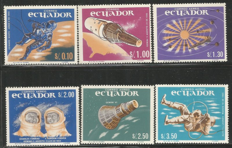 ECUADOR  749-749E  MNH,  SPACE EXPLORATION