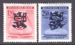 BOHEMIA & MORAVIA B16-B17 PACOV C.S.R. LIBERATION OVERPRINTS OG NH U/M VF #2