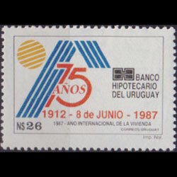 URUGUAY 1987 - Scott# 1240 Mortgage Bank Set of 1 NH